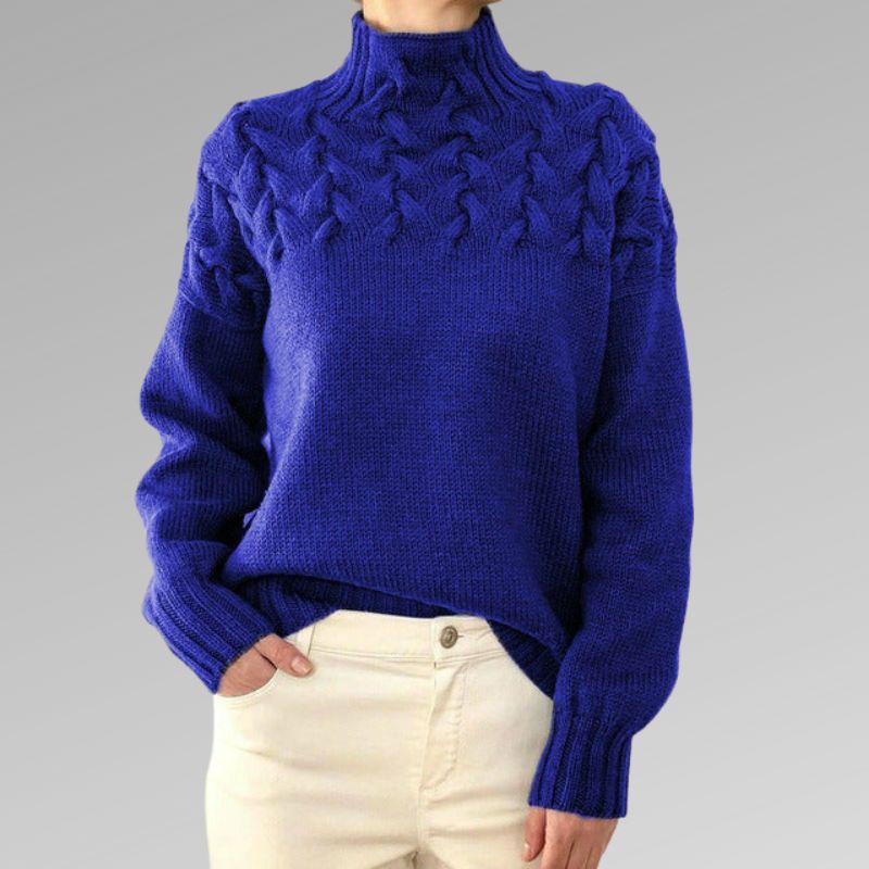 Eleganter Pullover aus Zopfstrick