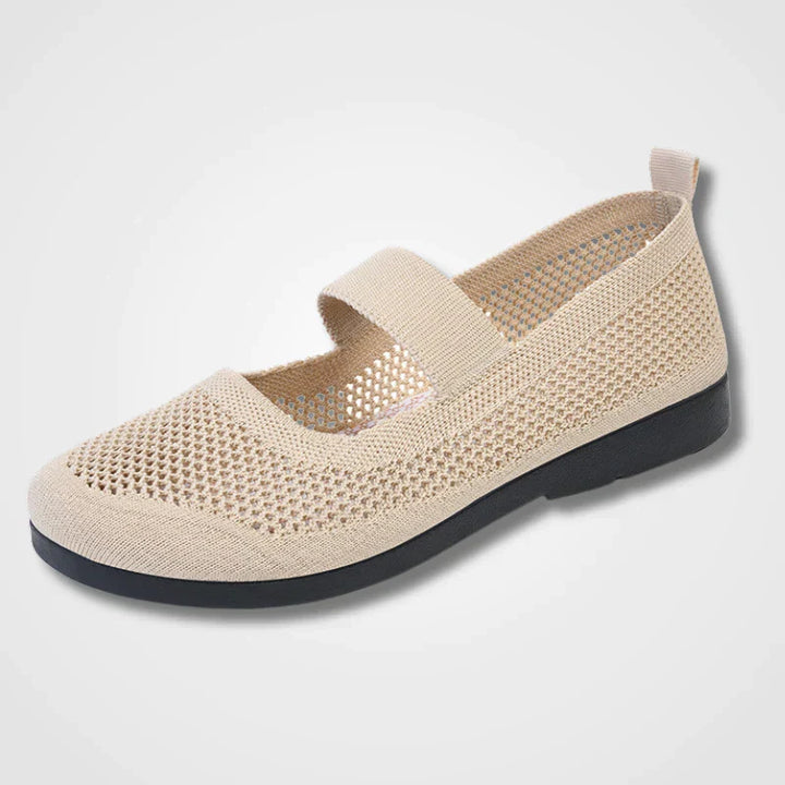 W&W Mode | Orthopädische Luftige Gestrickte Riemenflachschuhe
