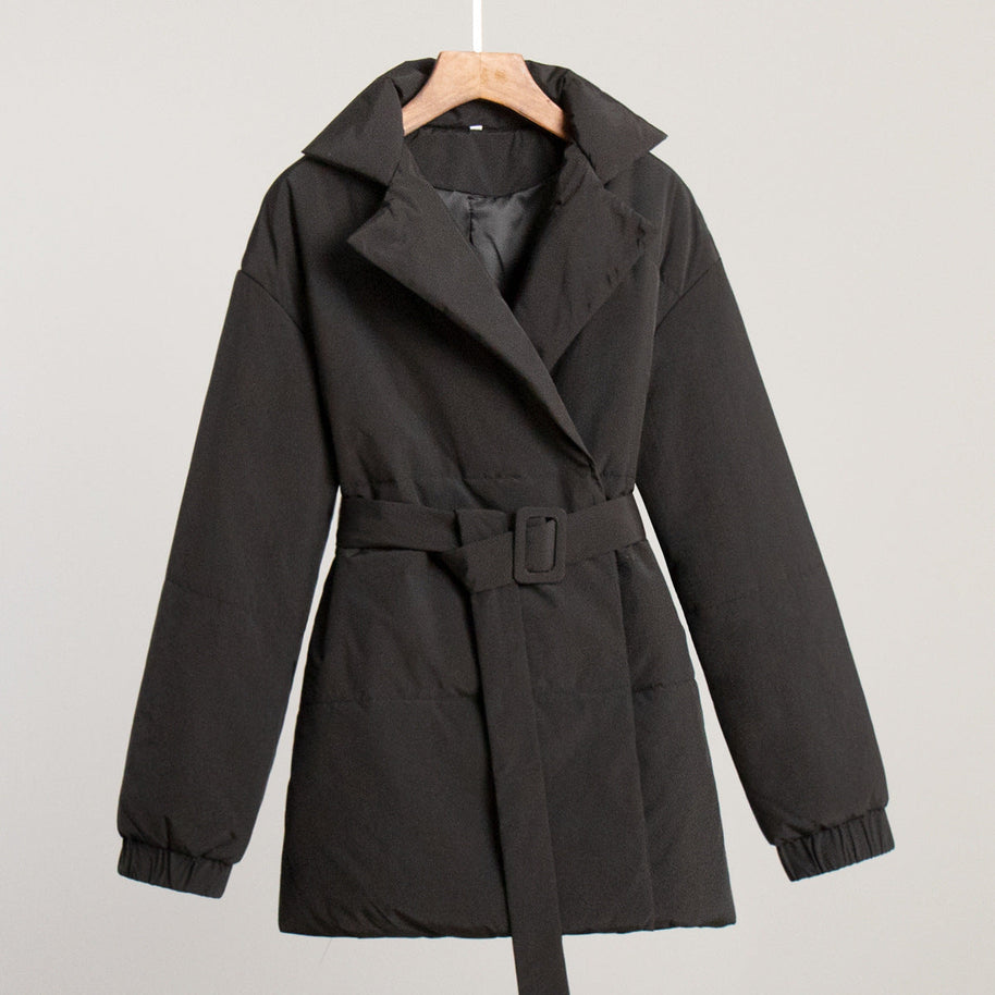 WW | Stylischer Winter Baumwollmantel mit Gürtel