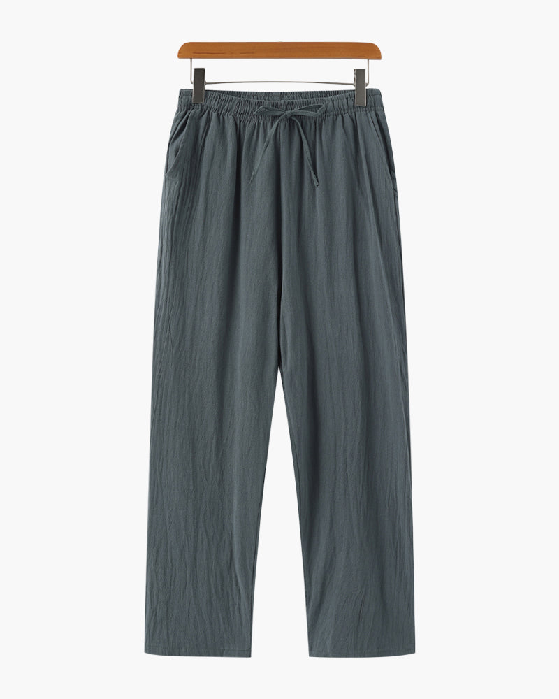 WW | Loose Fit Sommer Leinenhose Mit Kordelzug