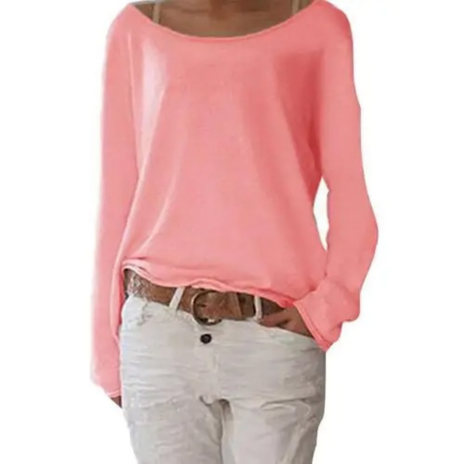 WW | gelbes Sweatshirt mit Rundhalsausschnitt, schlicht und schmal