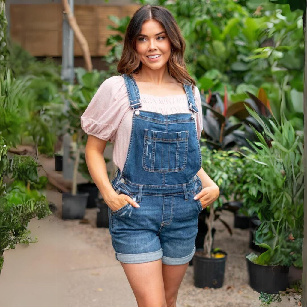 Wolff | aus Denim mit hoher Taille Shorts