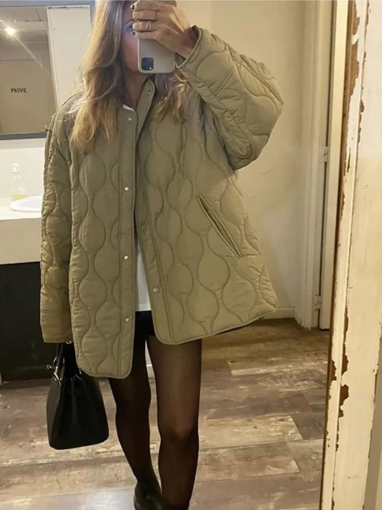 WW | Gepolsterte Jacke Damen, Leichtes Übergröße Modell Mit Taschen, Knopfverschluss