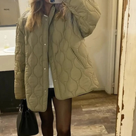 WW | Gepolsterte Jacke Damen, Leichtes Übergröße Modell Mit Taschen, Knopfverschluss