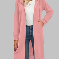 WW | Lässige Zip-Up Übergroße Lange Jacke