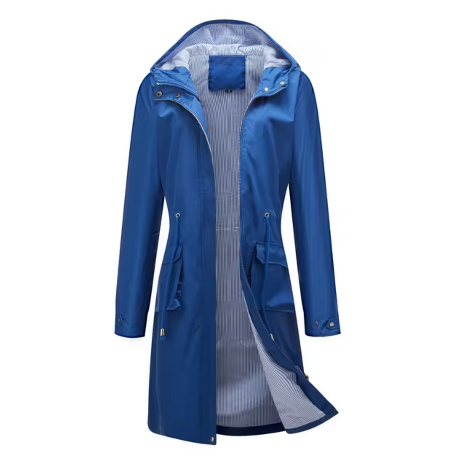 WW | Lange wasserdichte Jacke mit Kapuze für Damen