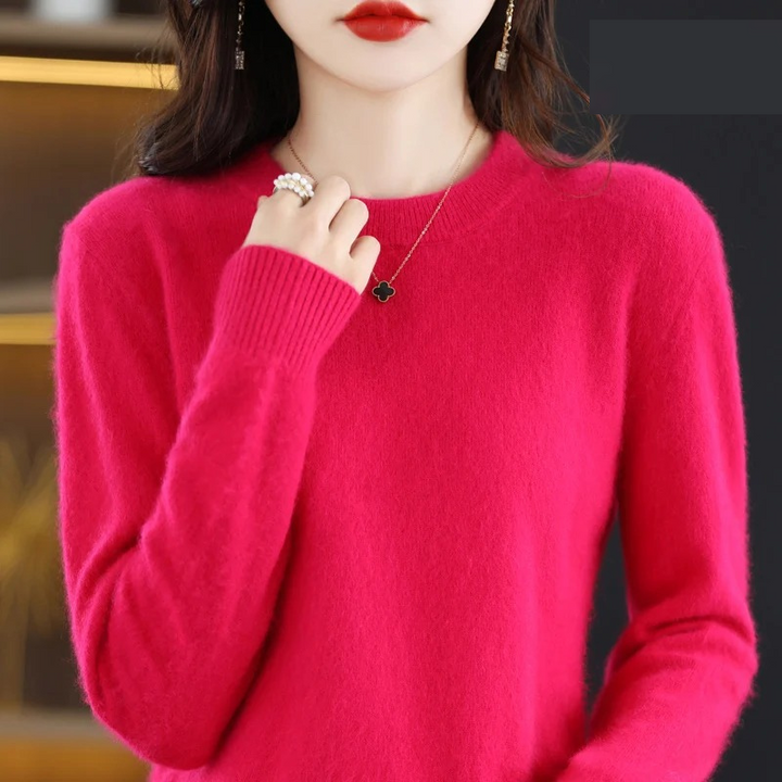 W&W Mode | Kaschmir Pullover Damen Luxuriöser Rundhalsausschnitt, Weich & Modisch