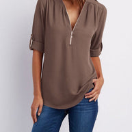 Maxime™ - Langärmelige Lockere Bluse