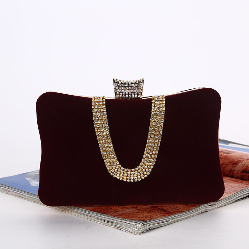 WW-förmige Diamant-Wildleder-Tasche