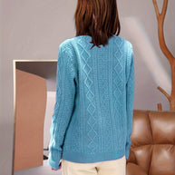 WW |  Wollstrickpullover mit gemütlichen langen Ärmeln Pullover Damen - Perfekt für Freizeitkleidung