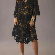 WW | Ich Gehören Hier Floral Øsen Spitze Cover Up Strand Midi Kleid
