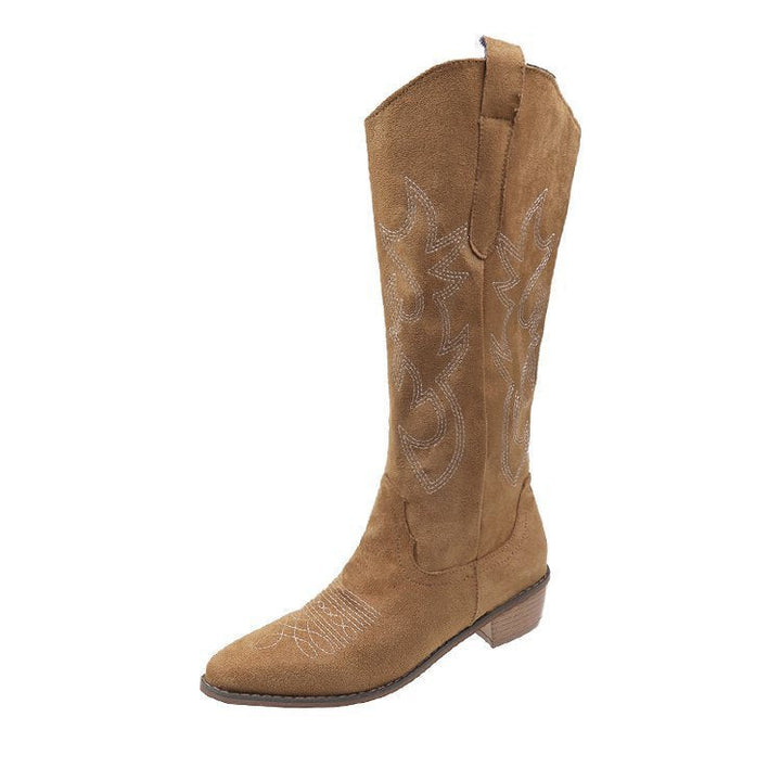 W&W Mode | Bestickte V-schnitt Stiefel