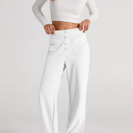 WW | Taille Weite Hose Mit Taschen Elegant Und Komfortabel