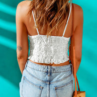 WW | V-Ausschnitt Spitze Cropped Cami