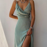 WW | V-Ausschnitt Midikleid Mit Druck Und Schlitz
