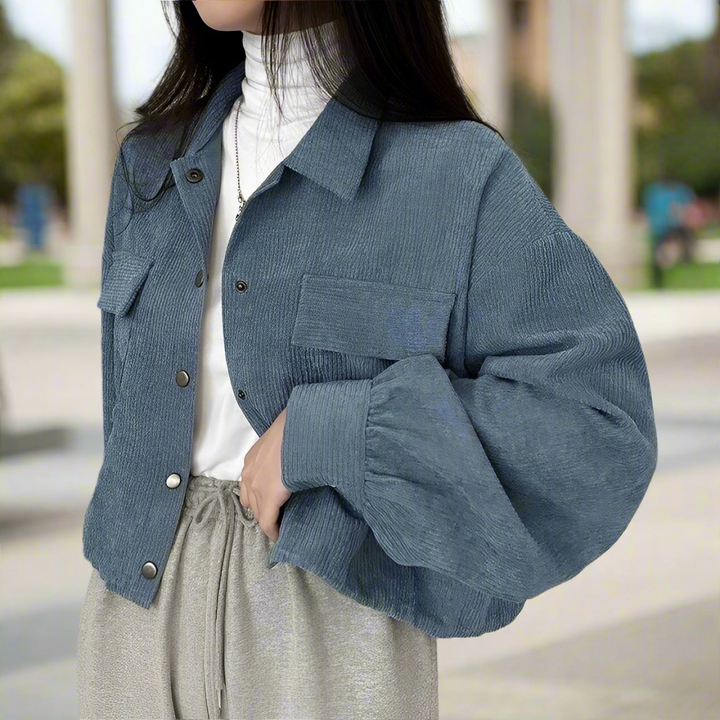 W&W Mode | Damenjacke Aus Cord Mit Kurzem Revers
