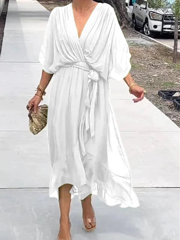 WW | Elegante Chiffon Kleid, Das Schlanker Macht und Ist Sophisticated