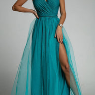 WW | It'S My Day Light Tulle Schlitz Maxi Kleid