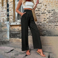 WW | Farbige Luftige Sommerhosen Damen Mit Weitem Bein Für Frauen