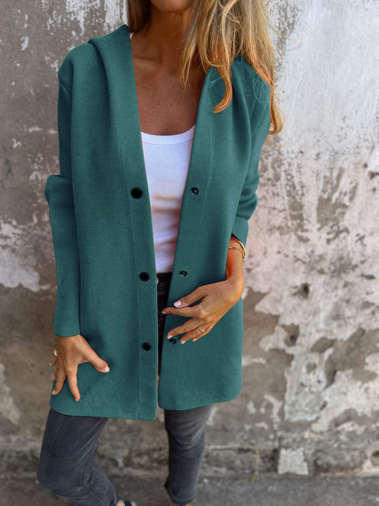WW - Lässige Einreiher Blazer Mit Kapuze