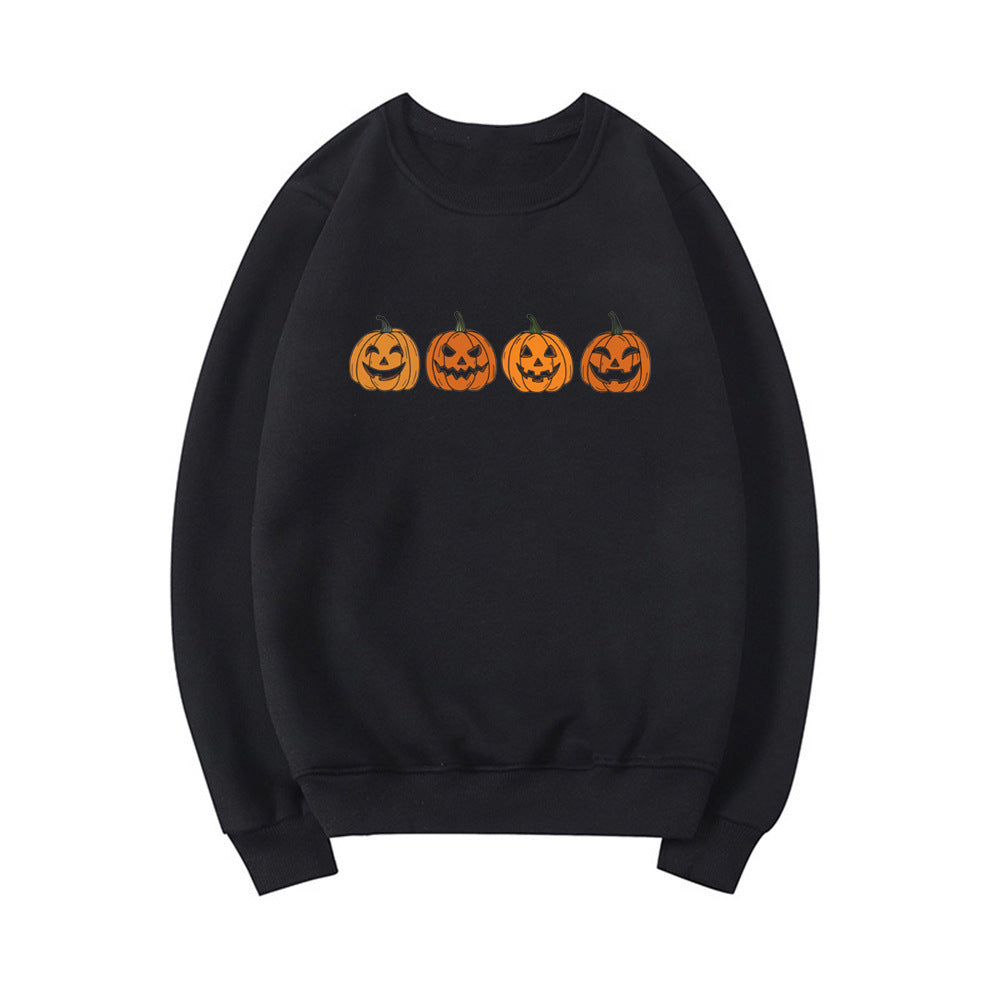 WW | Halloween Pullover Mit Rundhalsausschnitt Und Kürbismotiv Für Damen