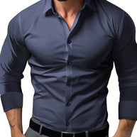 WW | Slim Fit Einfarbiges Baumwollhemd
