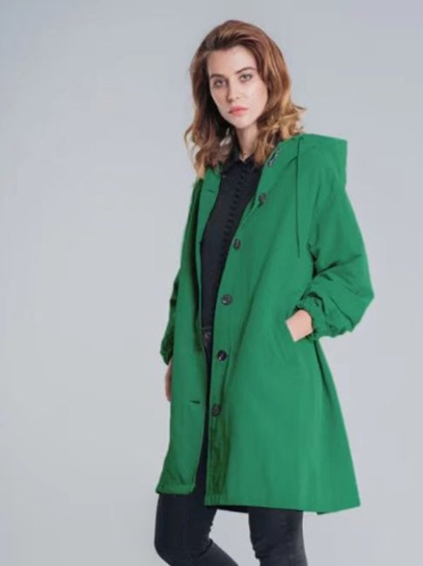 WW | Mid Length Damen Windbreaker Mit Langen Ärmeln