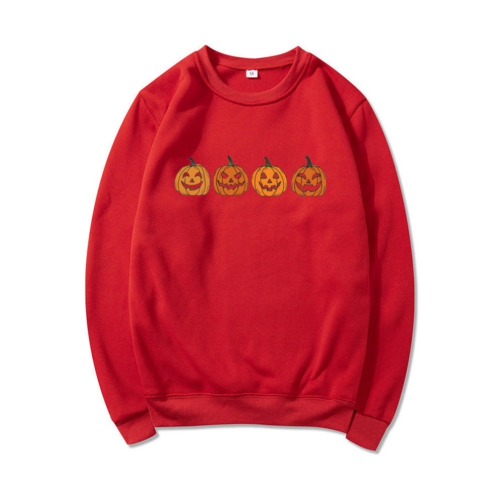 WW | Halloween Pullover Mit Rundhalsausschnitt Und Kürbismotiv Für Damen