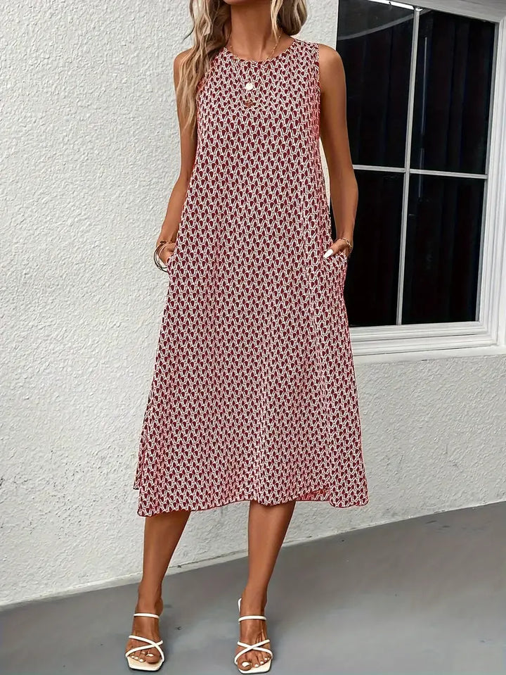 W&W Mode | Lässiges Kleid Mit Alloverdruck Und Tasche – Modisch & Bequem