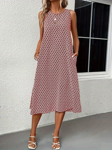 W&W Mode | Lässiges Kleid Mit Alloverdruck Und Tasche – Modisch & Bequem