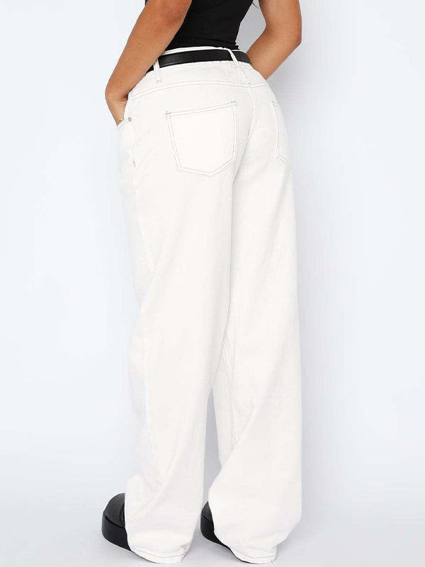 WW | Weinlese Vielseitige Schlichte Midriff Boyfriend Jeans
