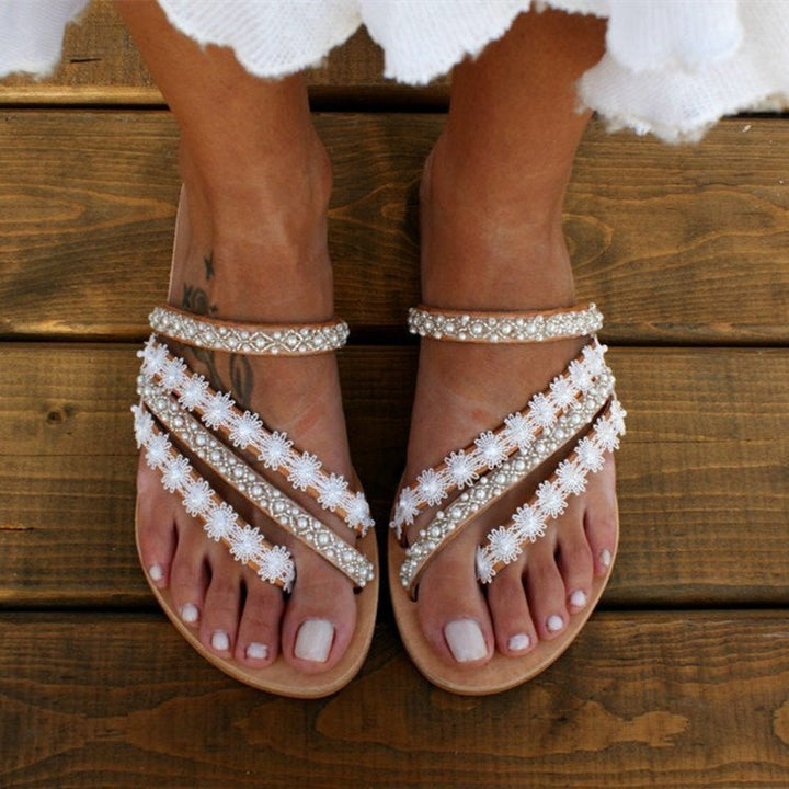 W&W Mode | Boho Strand Strass Flip Flops
