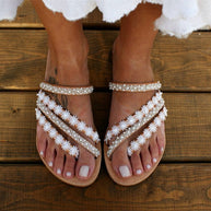 WW | Boho Strand Strass Flip Flops