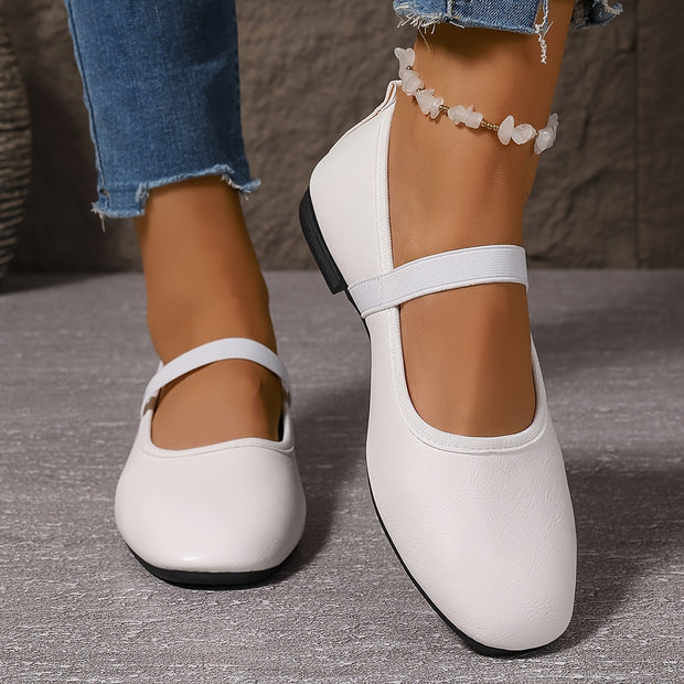 WW | Elegante Weiße Mary Jane Ballerinas