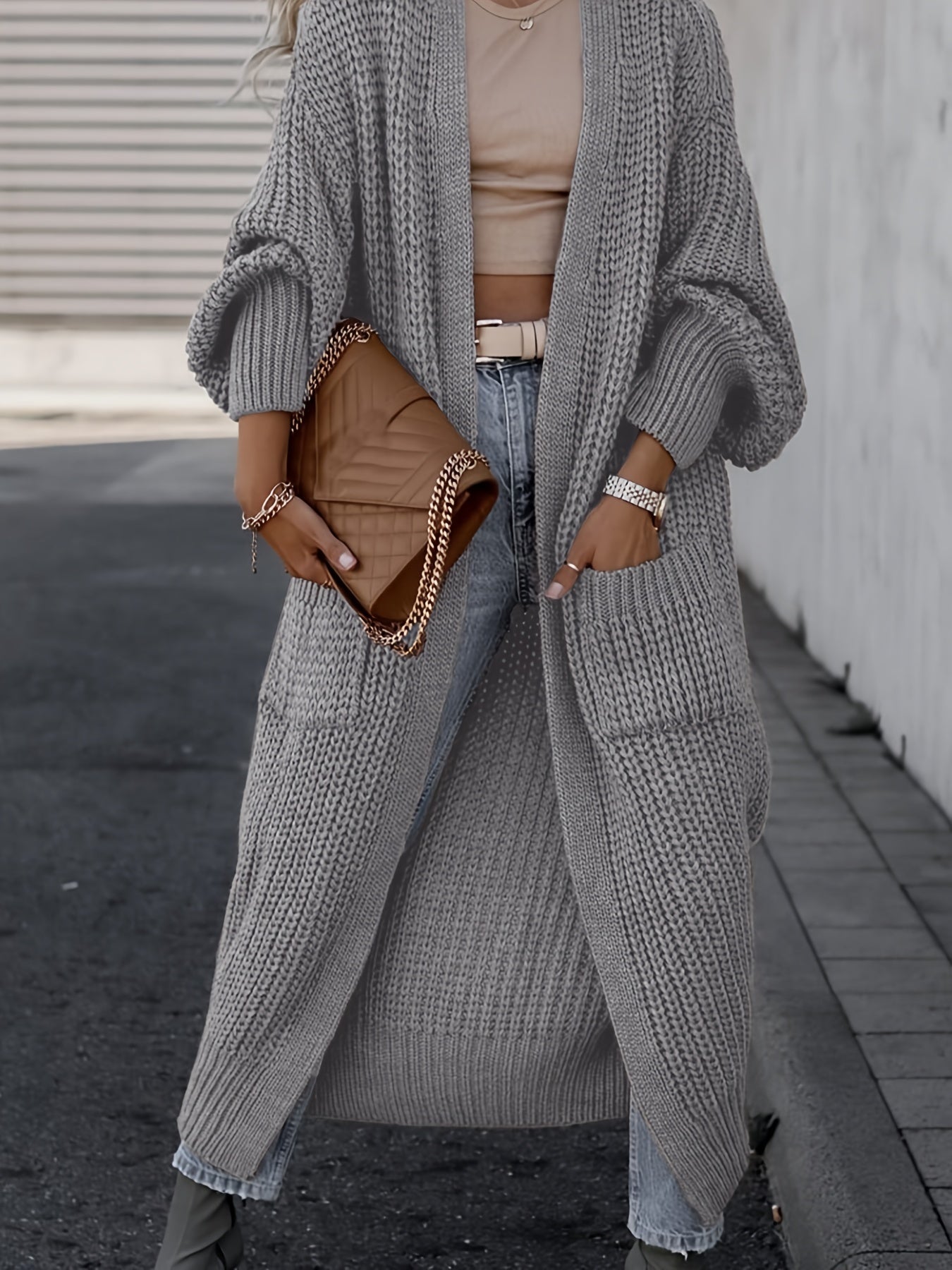 WW Strickcardigan Aus Wolle Mit Taschen Für Damen | Perfekt Für Den Alltag