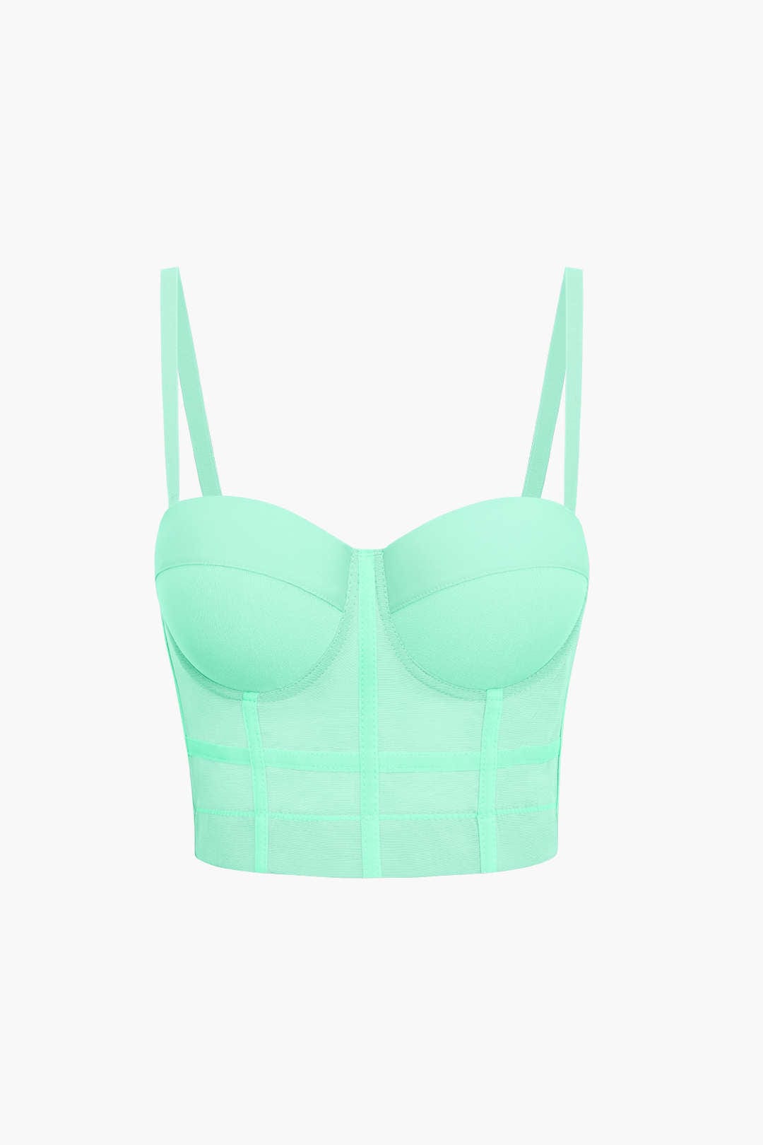 WW | Figurbetontes Bustier Top Mit Bügel Cups Und Transparenter Mesh Struktur