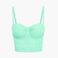 WW | Figurbetontes Bustier Top Mit Bügel Cups Und Transparenter Mesh Struktur