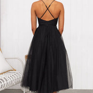 WW | Maxi Kleid Elegantes Fließendes Design V-Ausschnitt Ärmellos Leichtes Gewebe