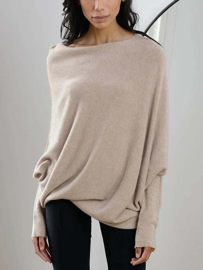 WW | Asymmetrisch Drapierter Pullover