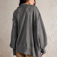 WW - Lässiges Sweatshirt Mit Knöpfen Und Lampenärmeln