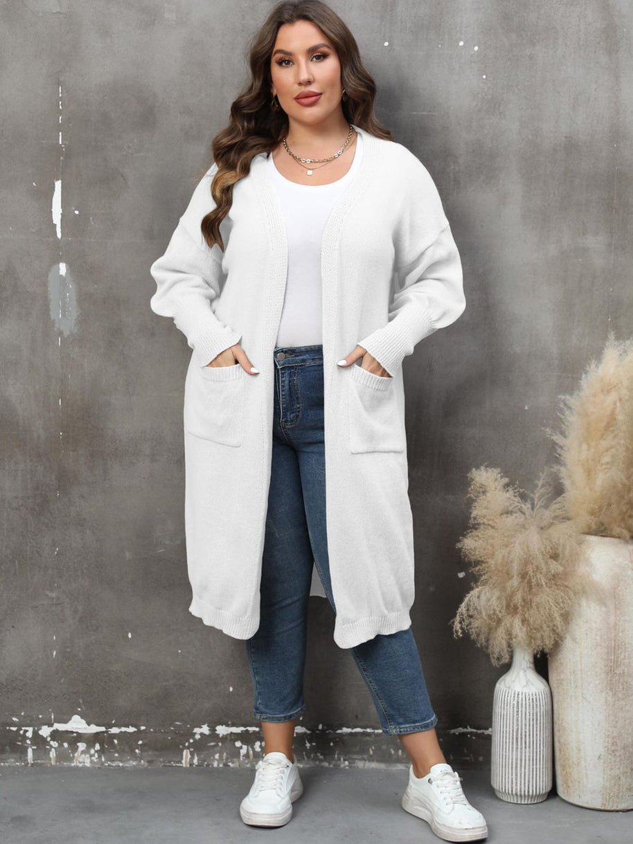 WW | Plus Size Langarm Taschen Cardigan