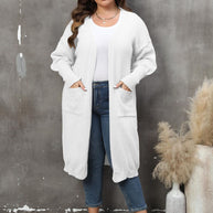 WW | Plus Size Langarm Taschen Cardigan