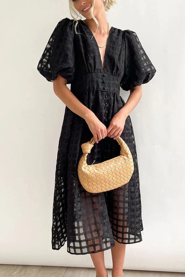 WW | Midikleid mit Puffärmeln