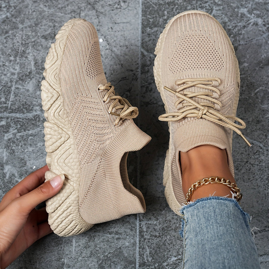 W&W Mode | Atmungsaktive Niedrige Sneaker in Einfarbigem Farbton