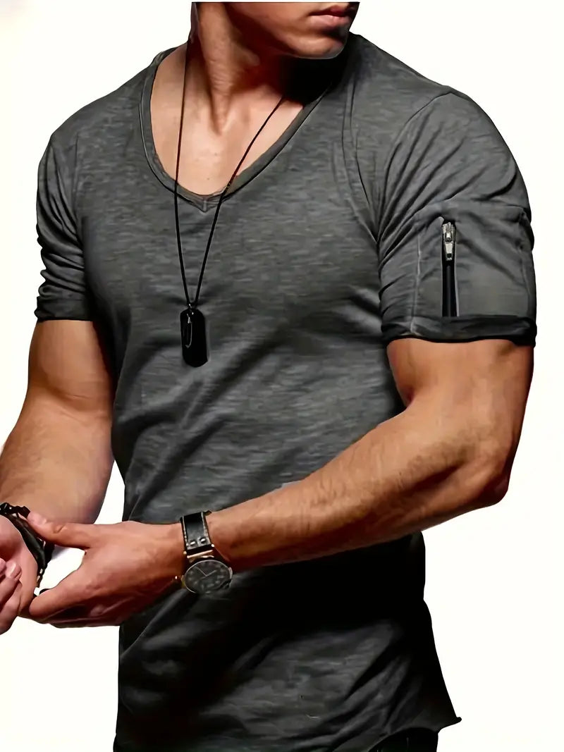WW | Lässiges T-shirt Mit V-ausschnitt Für Herren