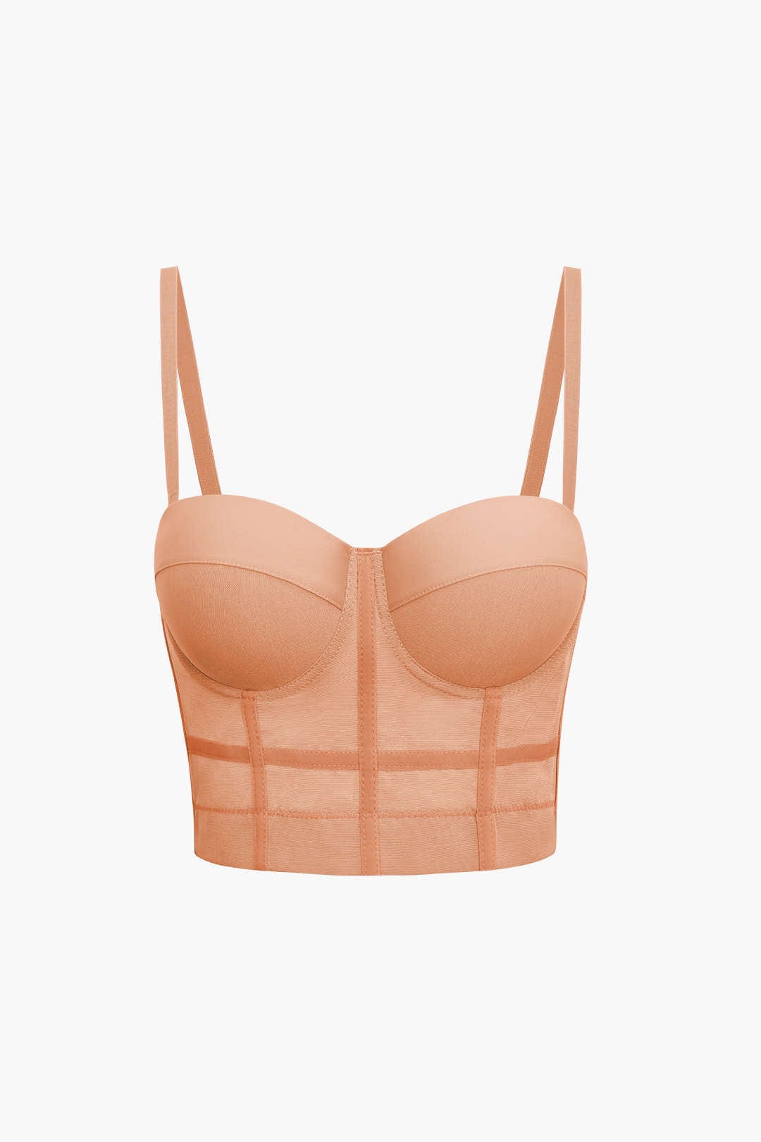 WW | Figurbetontes Bustier Top Mit Bügel Cups Und Transparenter Mesh Struktur