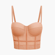 WW | Figurbetontes Bustier Top Mit Bügel Cups Und Transparenter Mesh Struktur