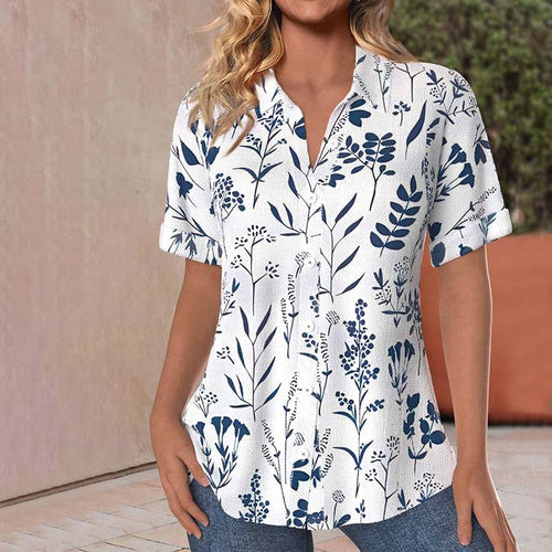 W&W Mode | Freizeitbluse mit Blätterdruck