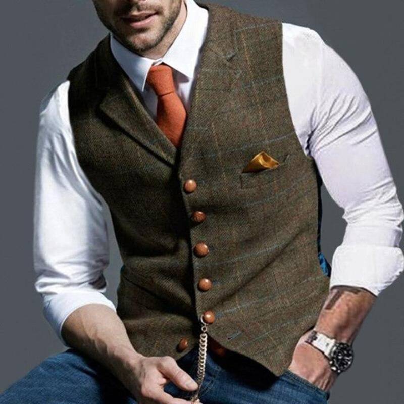 WW | Gilet Elegantes Leicht Kariertes Gilet