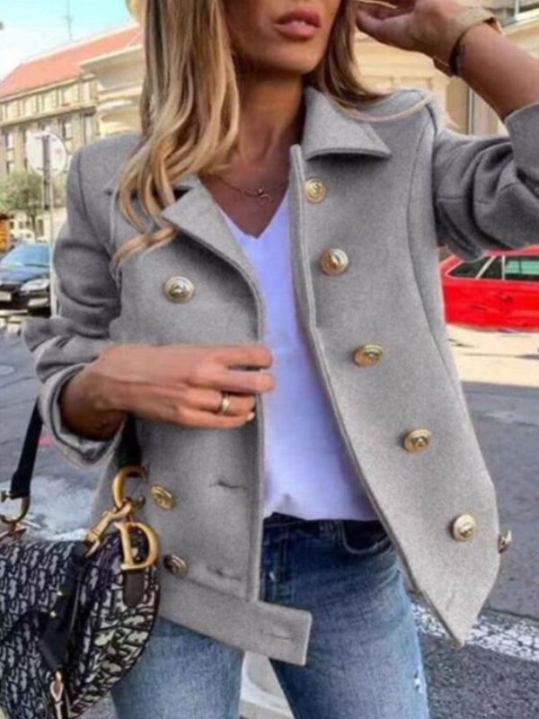 WW - Kurze Designer-Jacke mit goldenen Knöpfen